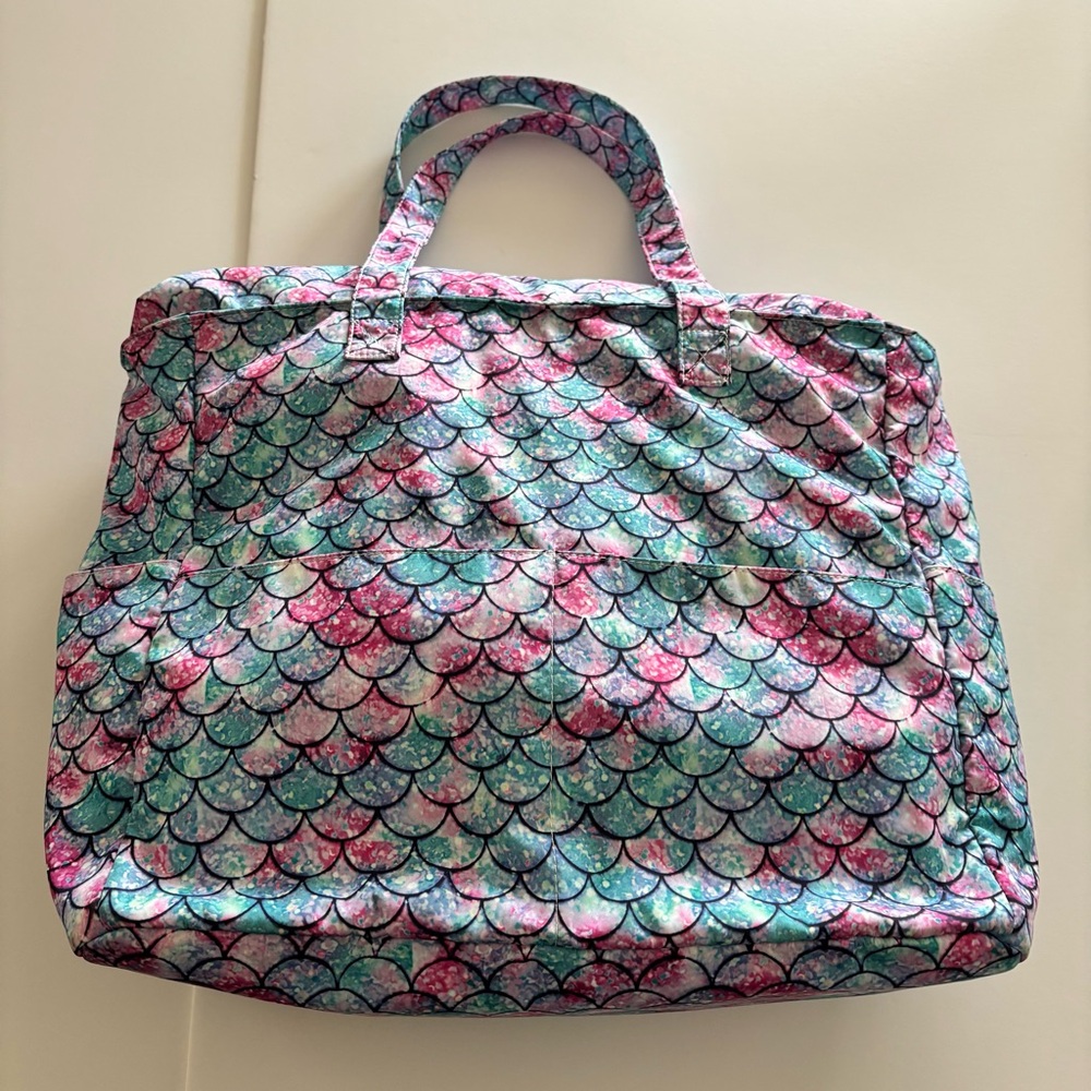 Mermaid Scale Print Diaper Bag Tote Pink Teal Travel Baby Bag